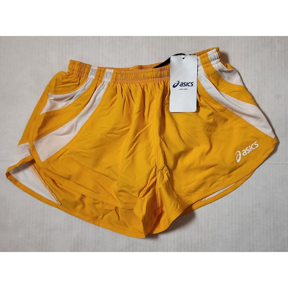 ASICS Womens Intensity 1/2 Split Running Shorts Yellow Size Small